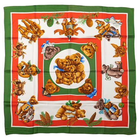 Hermès Collectible Teddy Bear Silk Scarf 